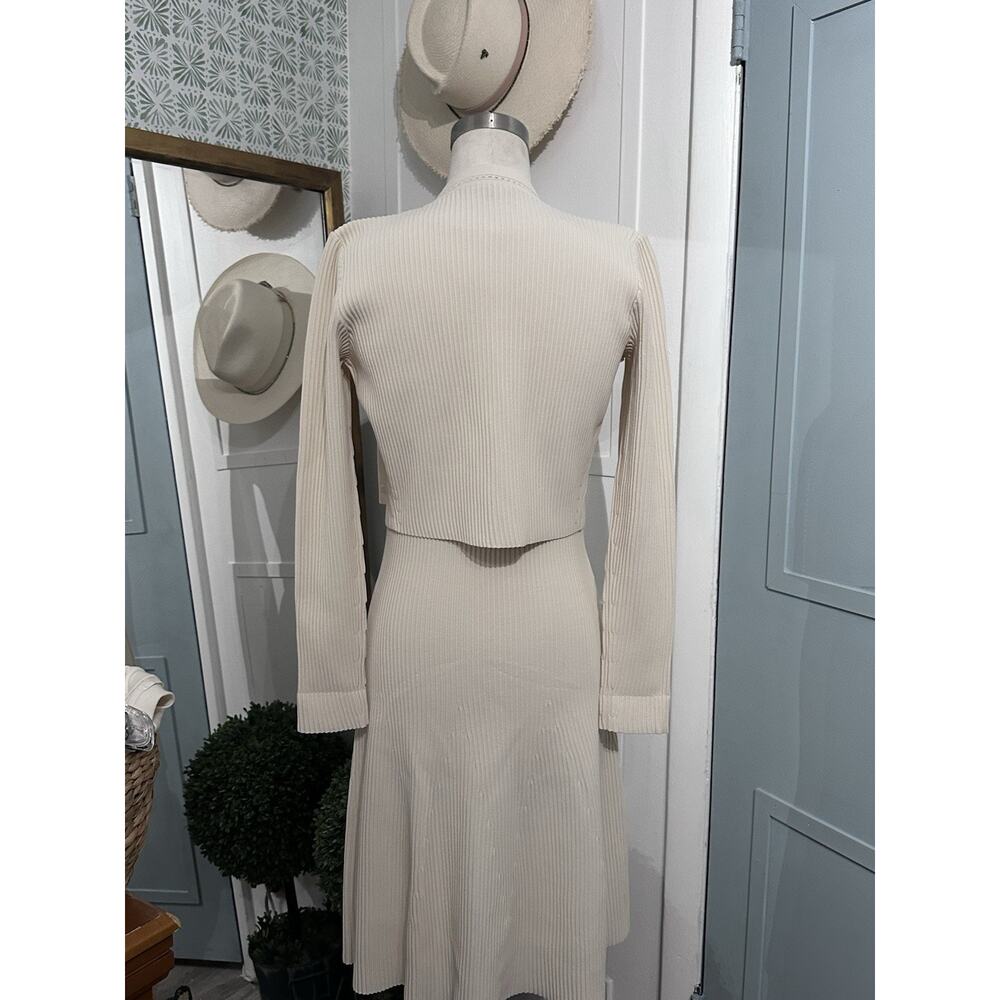 GUCCI A Line Ribbed Sweater Set Sleeveless Dress Size XS Beige - Picture 11 of 13